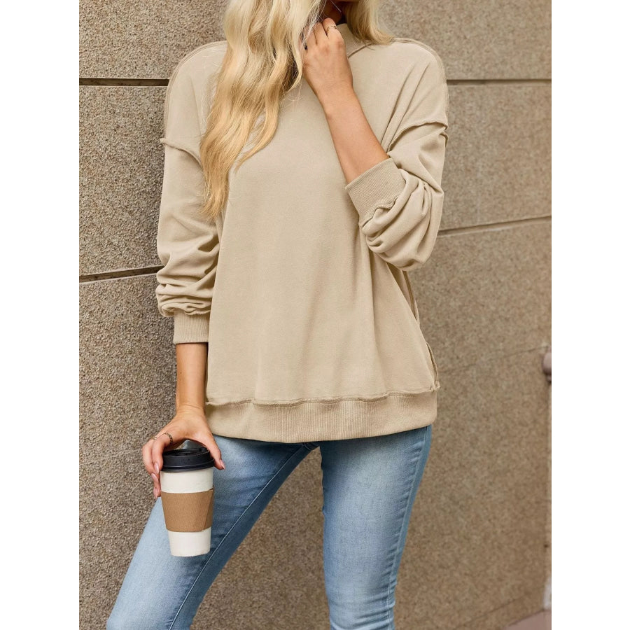 Loose Fit Crew Neck Sweatshirt Apparel and Accessories