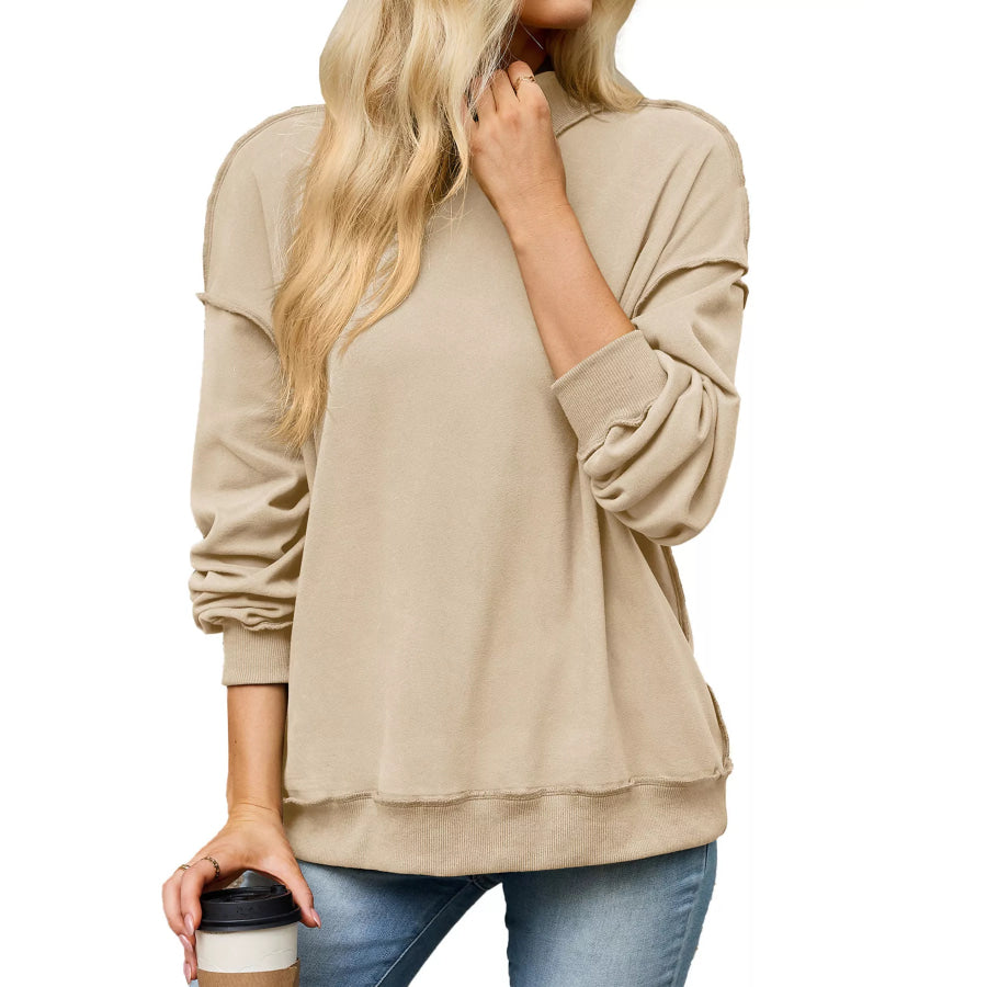 Loose Fit Crew Neck Sweatshirt Orange-red / S Apparel and Accessories