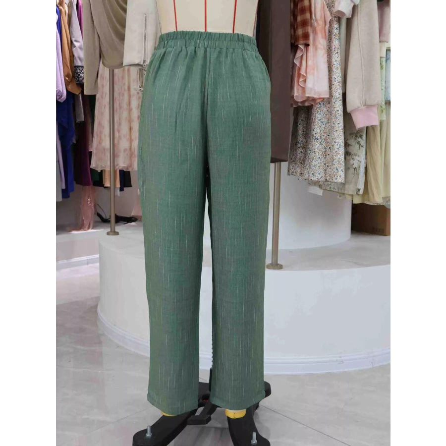 Loose Fit Cropped Pants Apparel and Accessories
