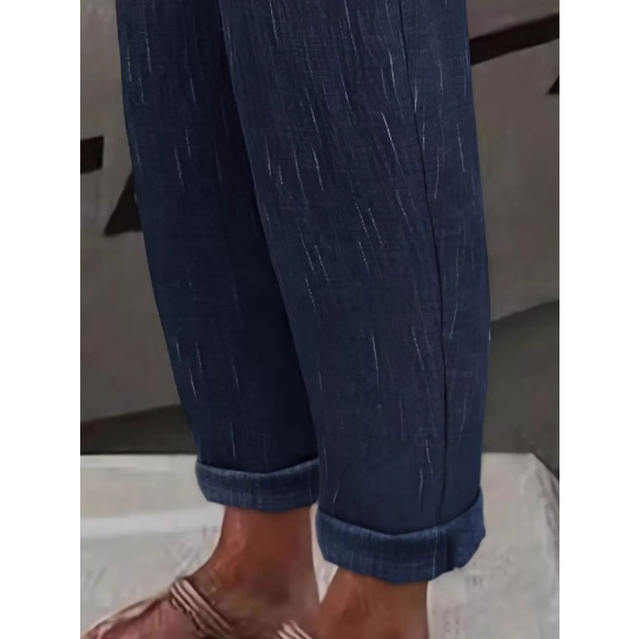 Loose Fit Cropped Pants Apparel and Accessories