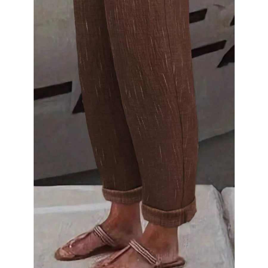 Loose Fit Cropped Pants Apparel and Accessories