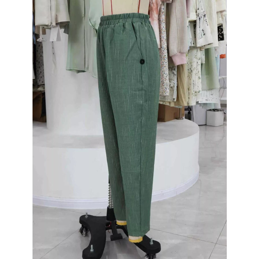 Loose Fit Cropped Pants Apparel and Accessories