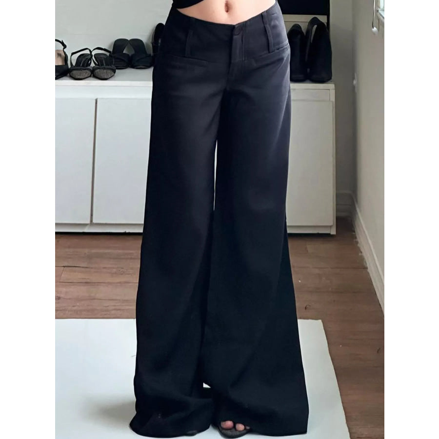 Loose Fit Flare Pants Black / S Apparel and Accessories