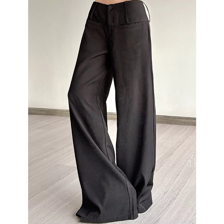 Loose Fit Flare Pants Dark Gray / S Apparel and Accessories