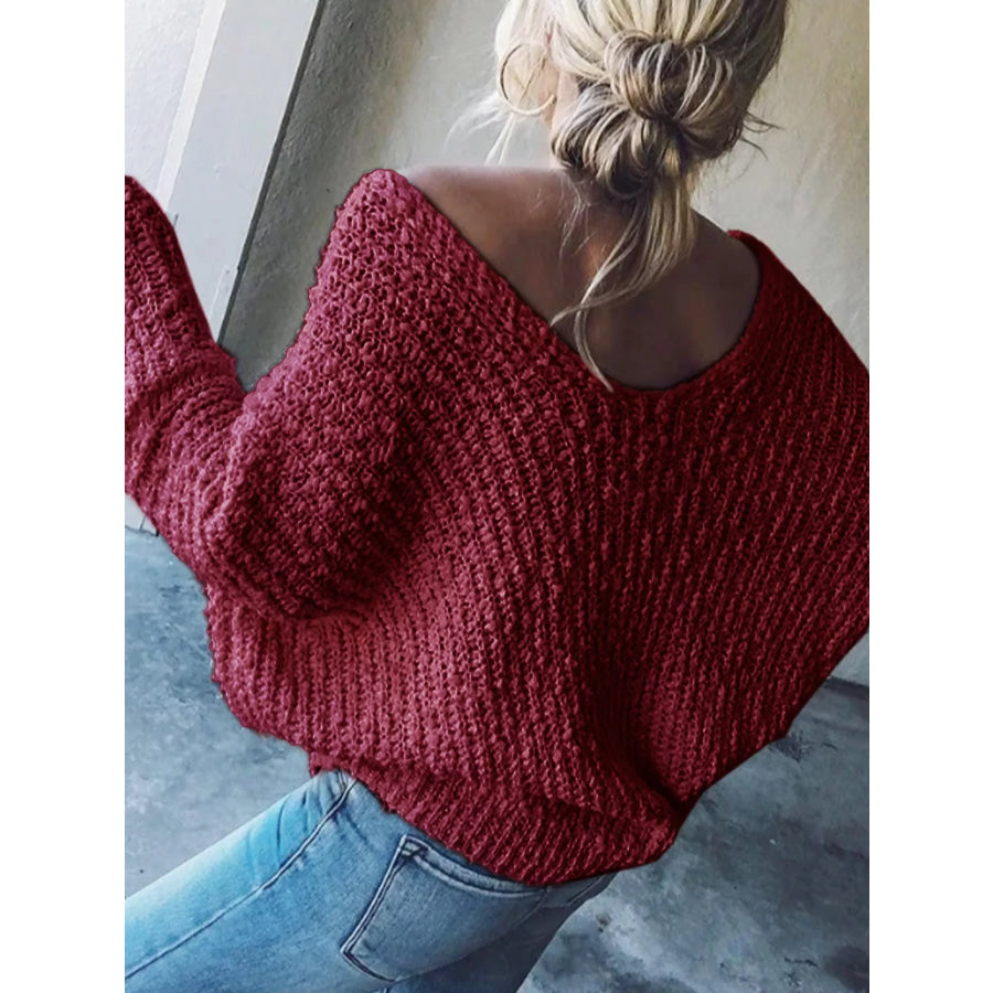 Loose Fit Long Sleeve Sweater Apparel and Accessories