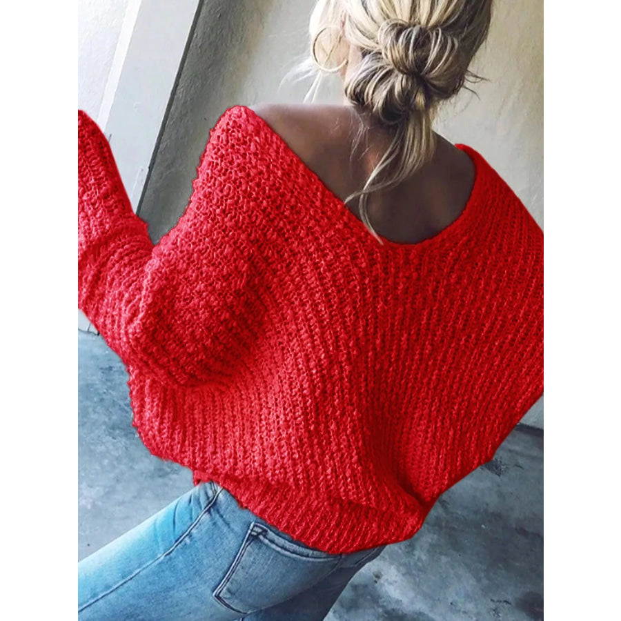 Loose Fit Long Sleeve Sweater Apparel and Accessories