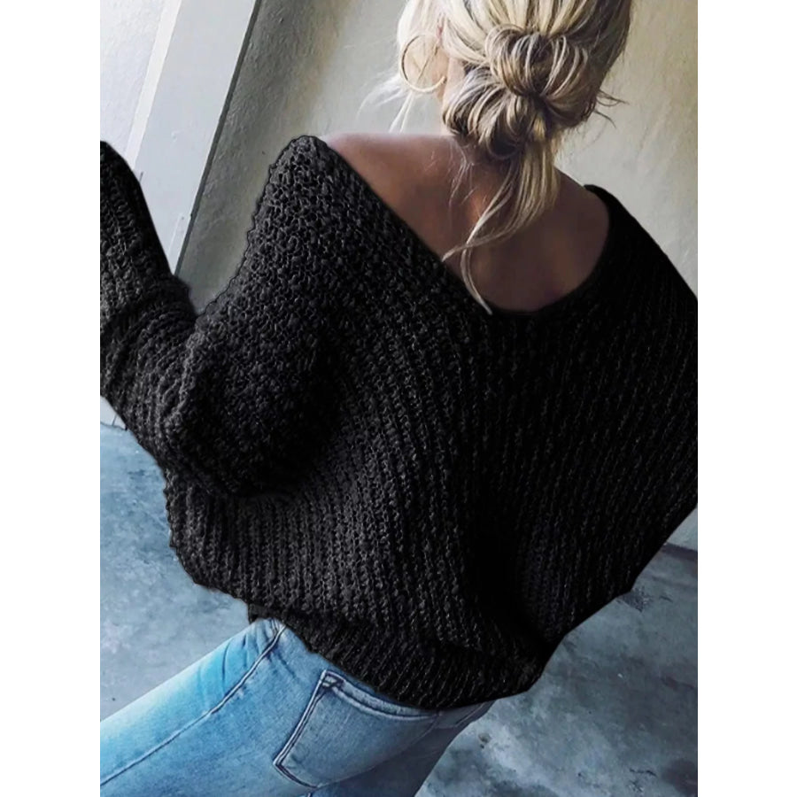 Loose Fit Long Sleeve Sweater Apparel and Accessories