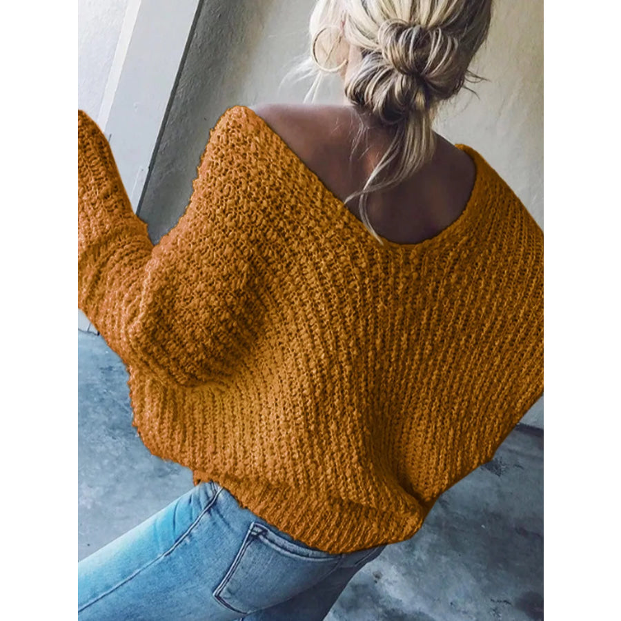 Loose Fit Long Sleeve Sweater Apparel and Accessories