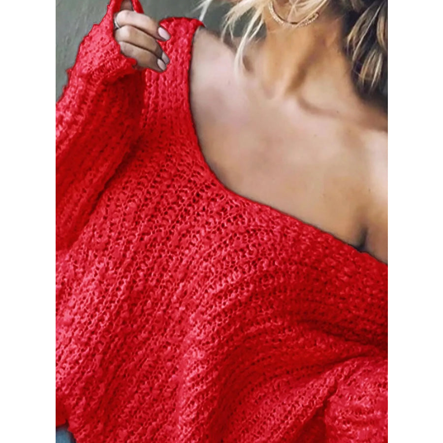 Loose Fit Long Sleeve Sweater Apparel and Accessories