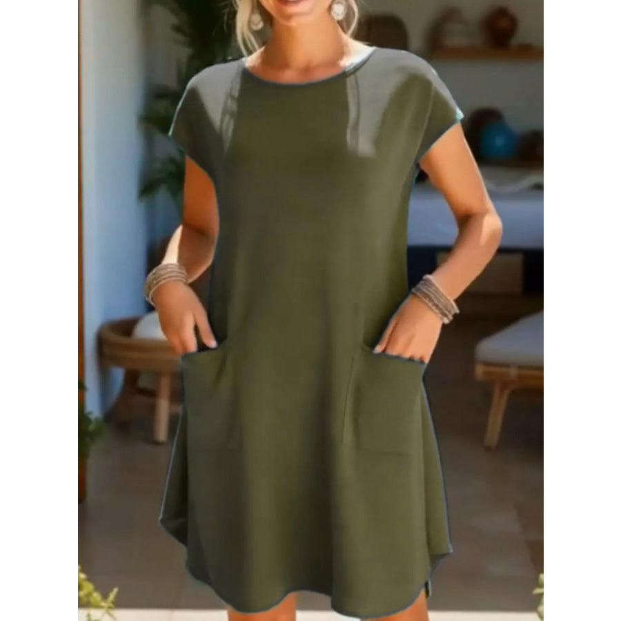 Loose Fit T-Shirt Dress with Pockets Apparel and Accessories