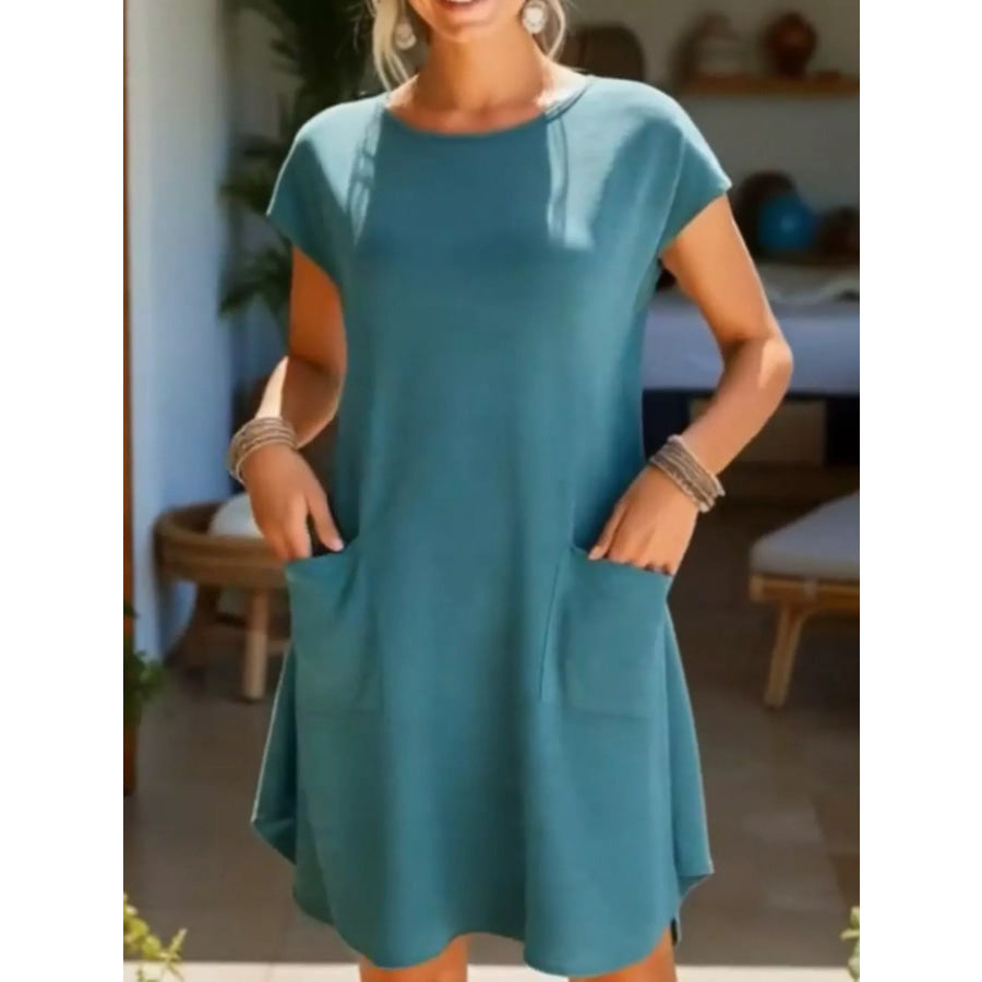 Loose Fit T-Shirt Dress with Pockets Apparel and Accessories