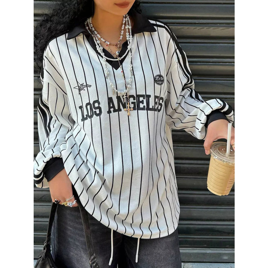 Los Angeles Striped Long Sleeve Top Apparel and Accessories