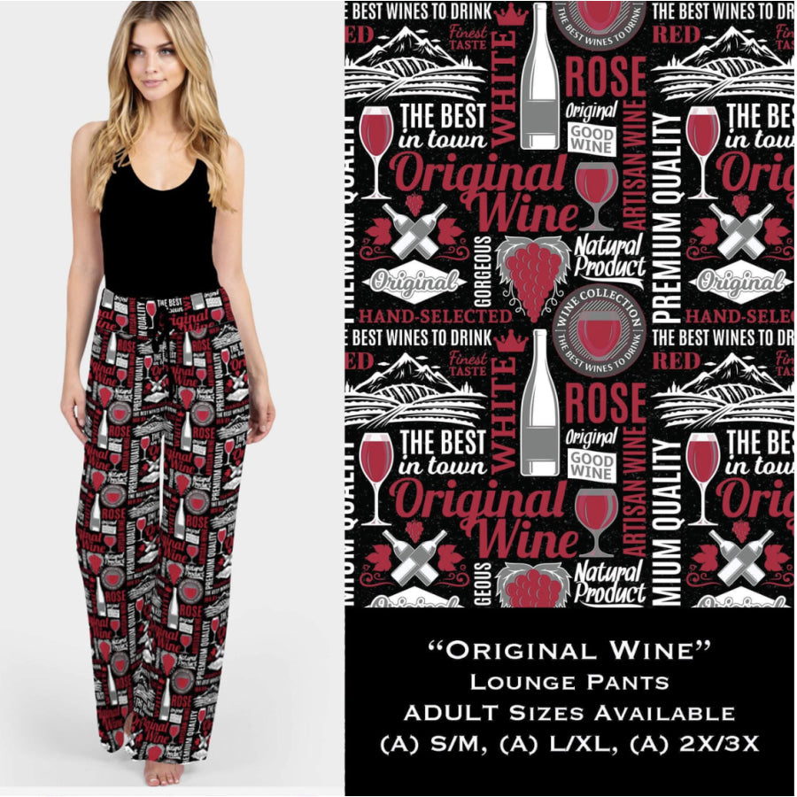 Lounge Pants in Leggings Material Fun Prints! S/M / Wine Pyjama