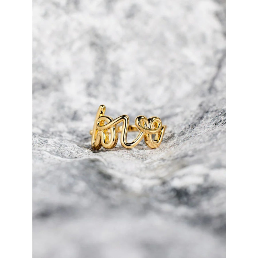 LOVE 18K Gold-Plated 925 Sterling Silver Ring Apparel and Accessories