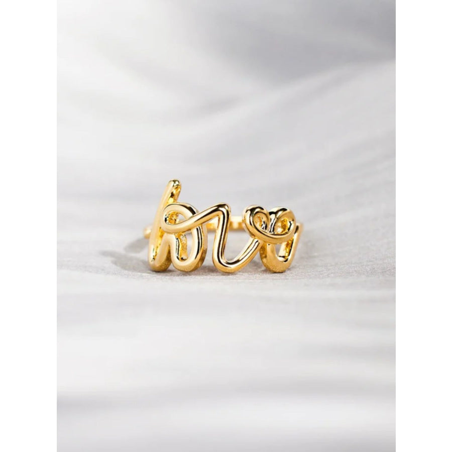 LOVE 18K Gold-Plated 925 Sterling Silver Ring Apparel and Accessories