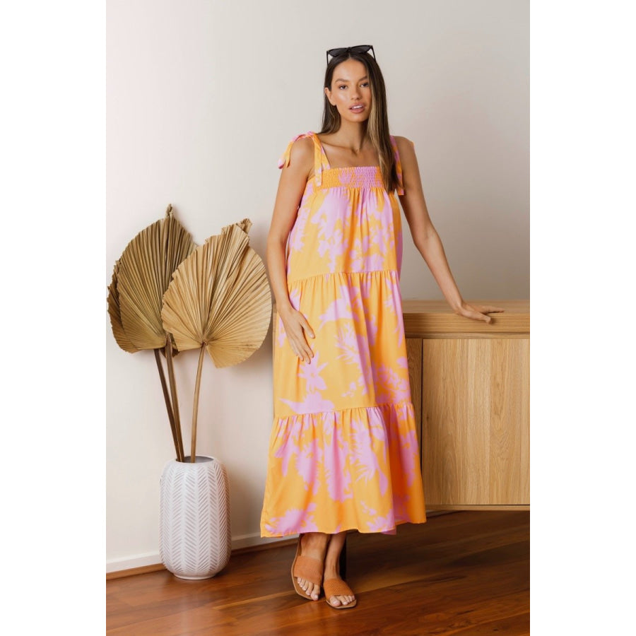 New! Love Lily The Label - Pink Caribbean Tiered Maxi Dress Maxi Dress