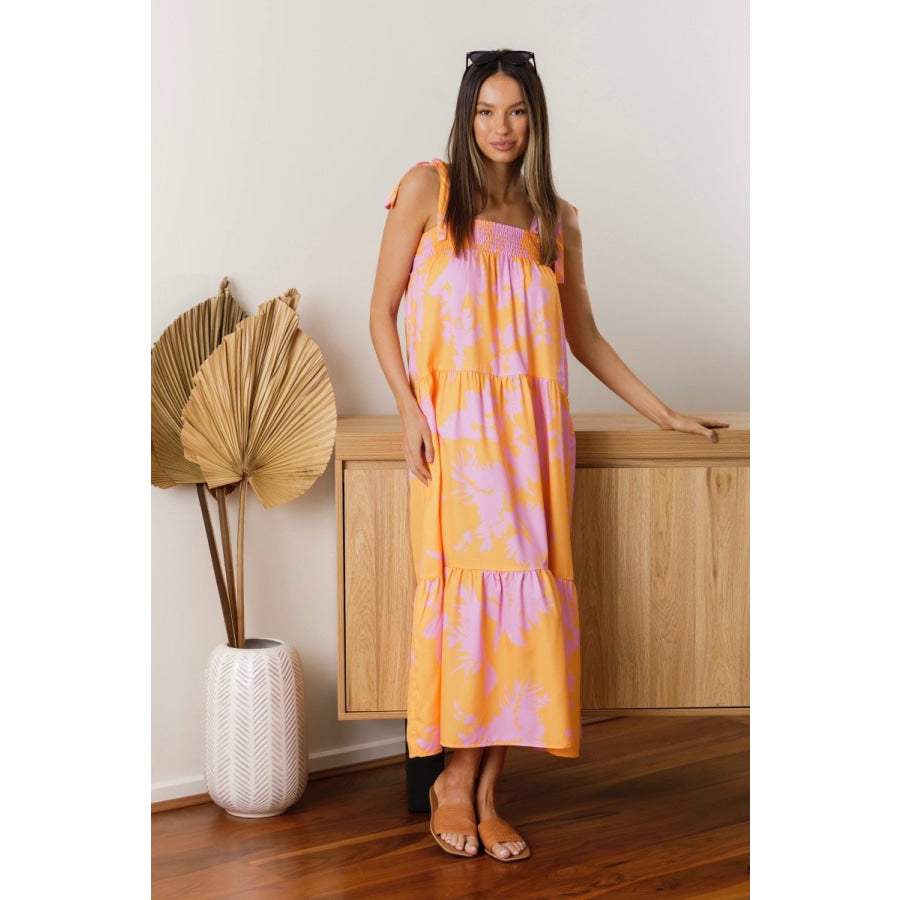 New! Love Lily The Label - Pink Caribbean Tiered Maxi Dress Maxi Dress