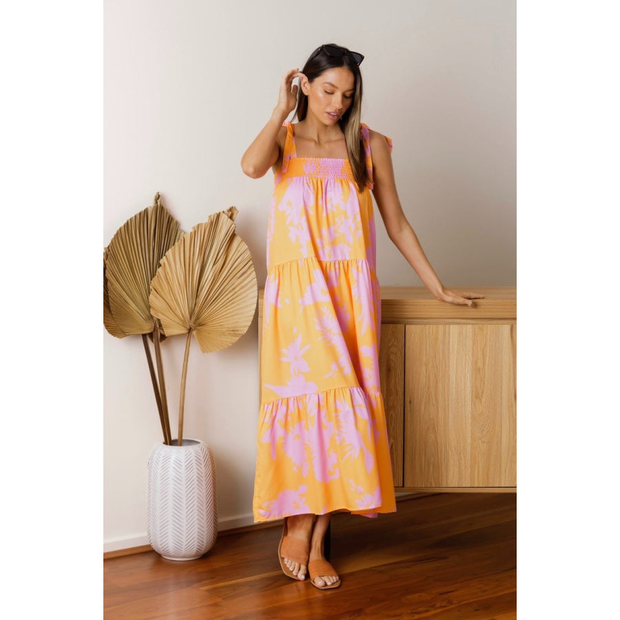 New! Love Lily The Label - Pink Caribbean Tiered Maxi Dress Maxi Dress