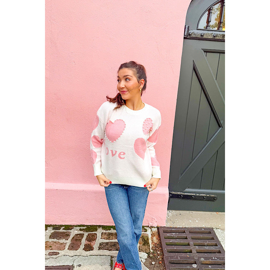 Love Pearl Heart Sweater WS 104 Sweaters