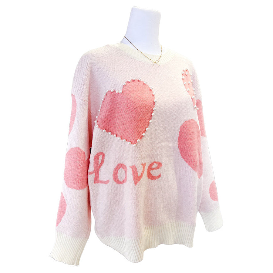 Love Pearl Heart Sweater WS 104 Sweaters