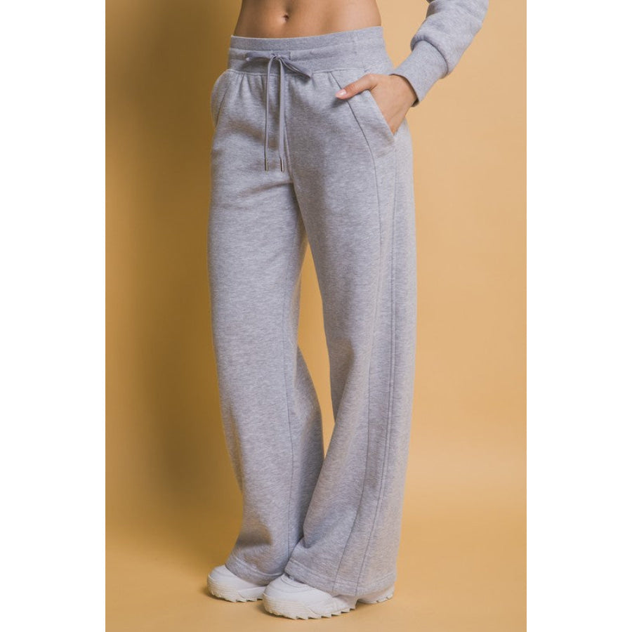 Love Tree Drawstring Wide Leg Sweatpants with Pockets Apparel and Accessories