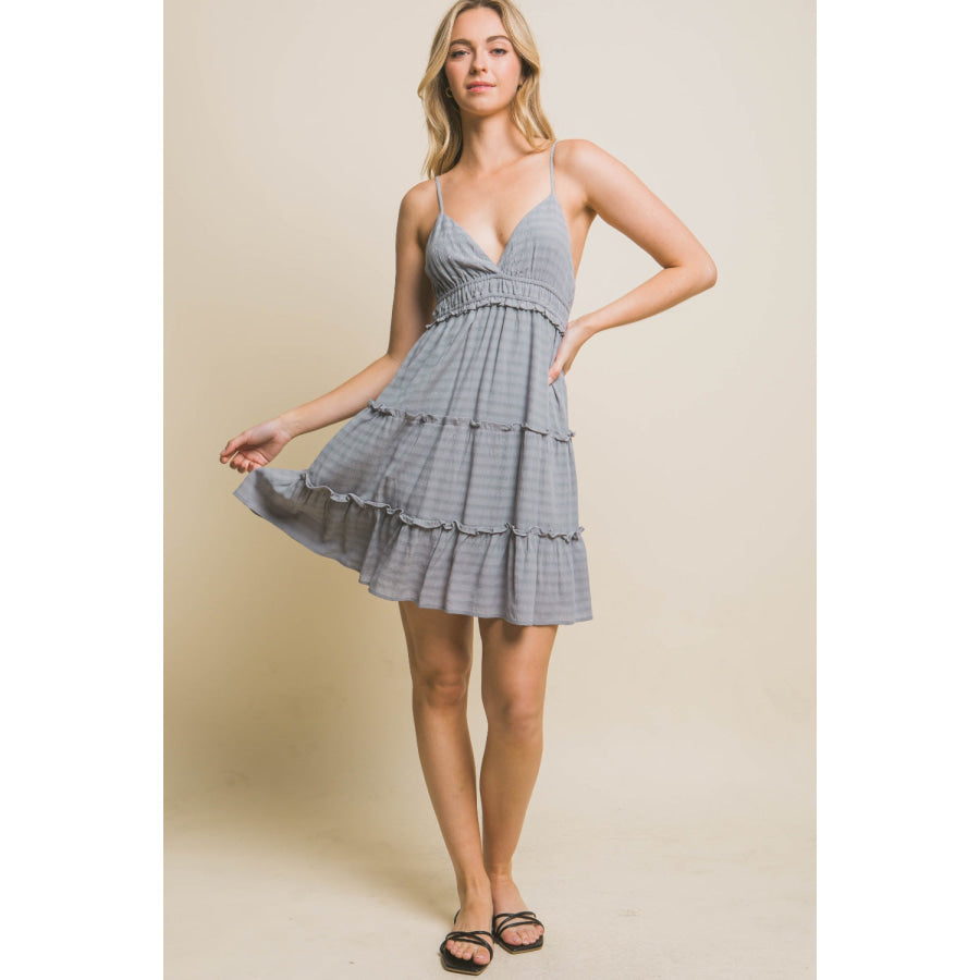 Love Tree Frill V-Neck Cami Dress Apparel and Accessories