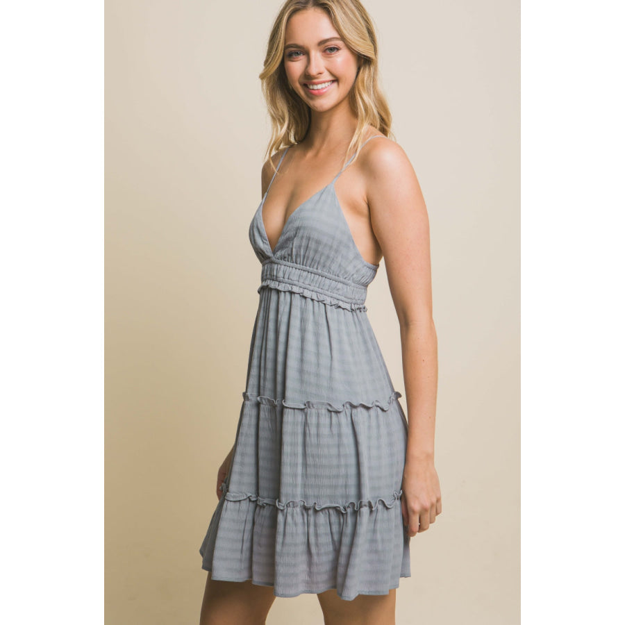 Love Tree Frill V-Neck Cami Dress Apparel and Accessories