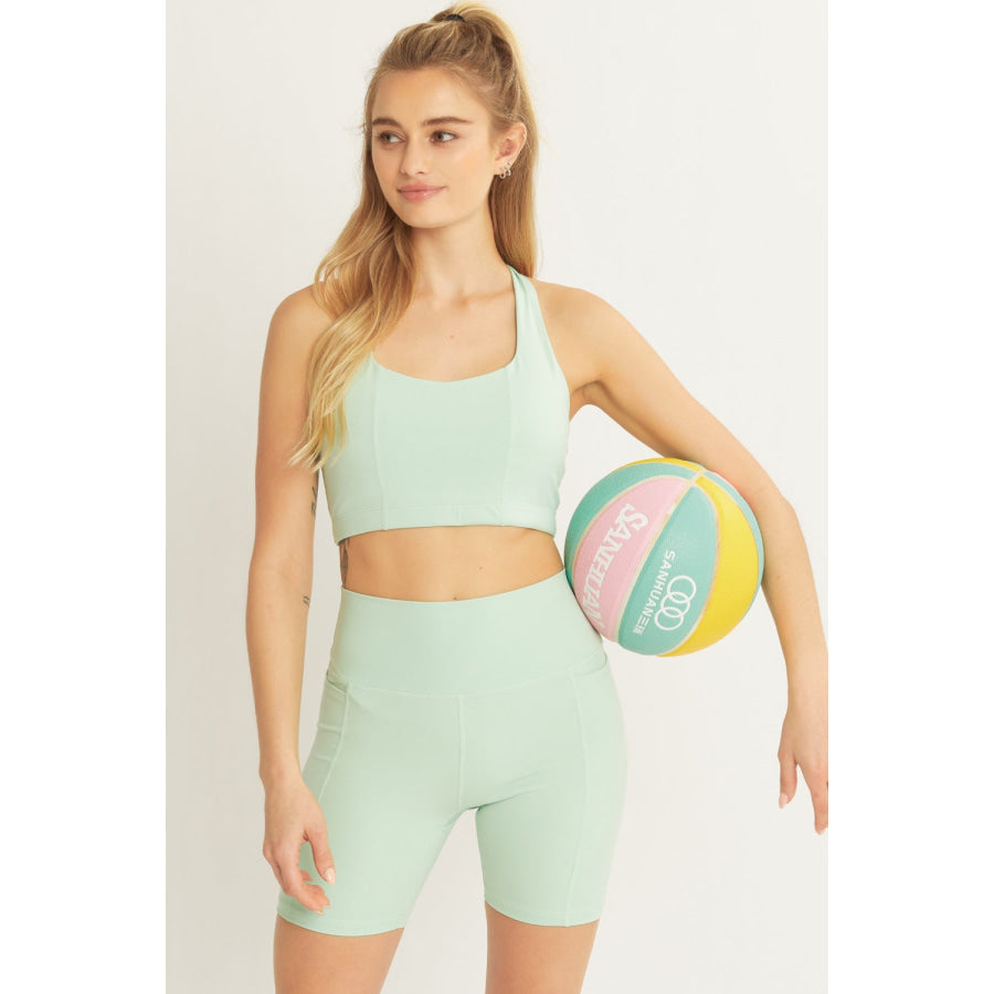 Love Tree High Waist Seam Detail Active Shorts Apparel and Accessories