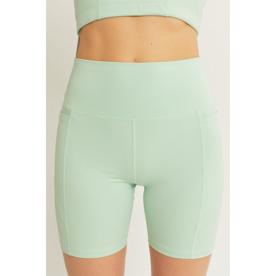 Love Tree High Waist Seam Detail Active Shorts Apparel and Accessories