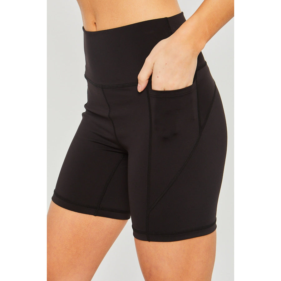 Love Tree High Waist Seam Detail Active Shorts Black / S Apparel and Accessories