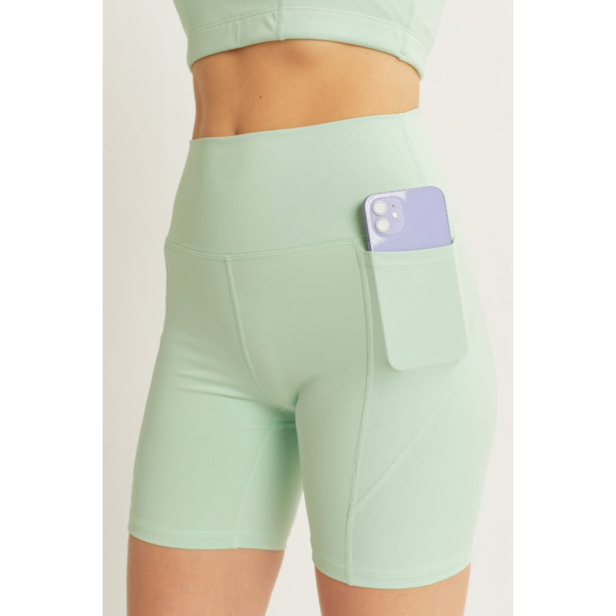 Love Tree High Waist Seam Detail Active Shorts Celery / S Apparel and Accessories