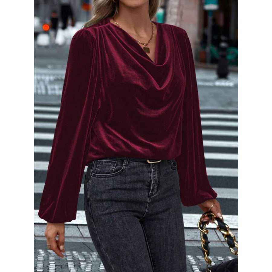 Lovelet Cowl Neck Long Sleeve Blouse Apparel and Accessories