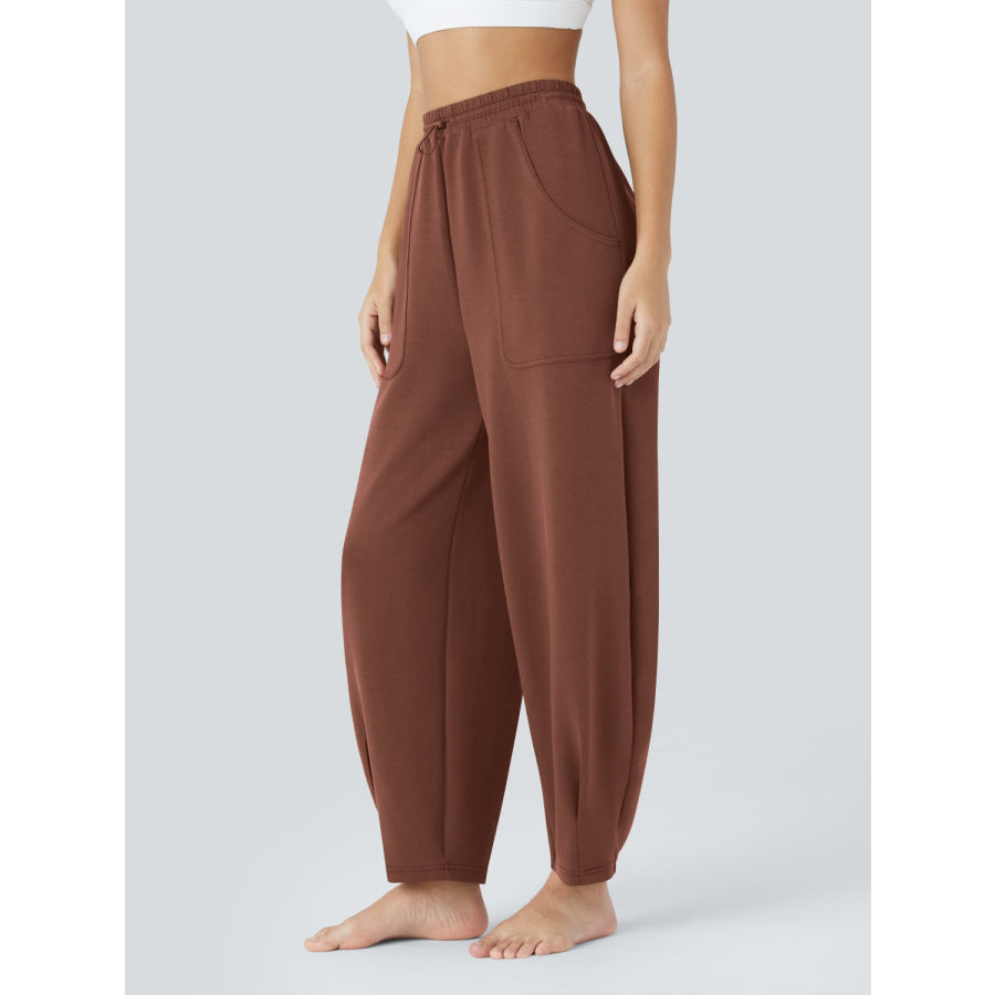 Lovelet Drawstring Pants with Pockets Brown / S Apparel and Accessories