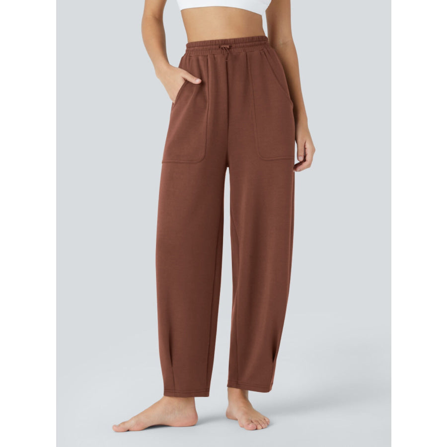 Lovelet Drawstring Pants with Pockets Brown / S Apparel and Accessories