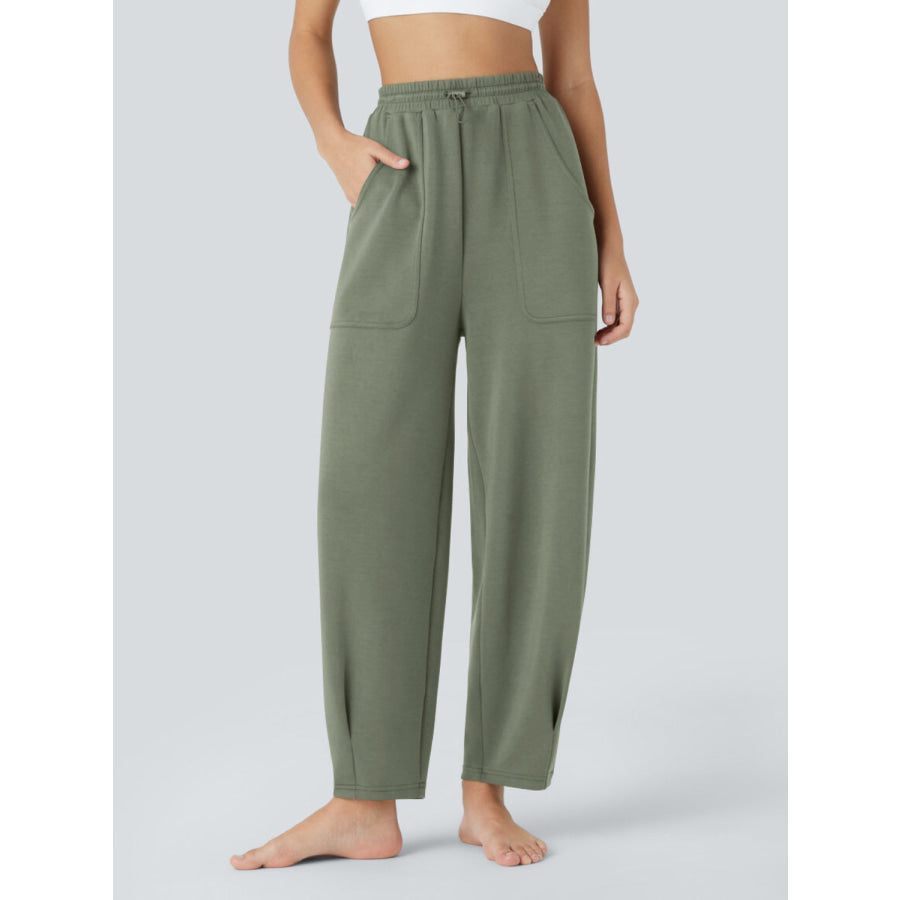 Lovelet Drawstring Pants with Pockets Matcha Green / S Apparel and Accessories