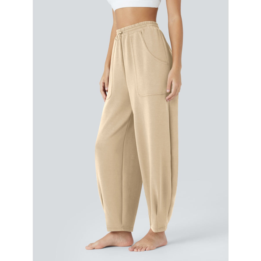 Lovelet Drawstring Pants with Pockets Tan / S Apparel and Accessories