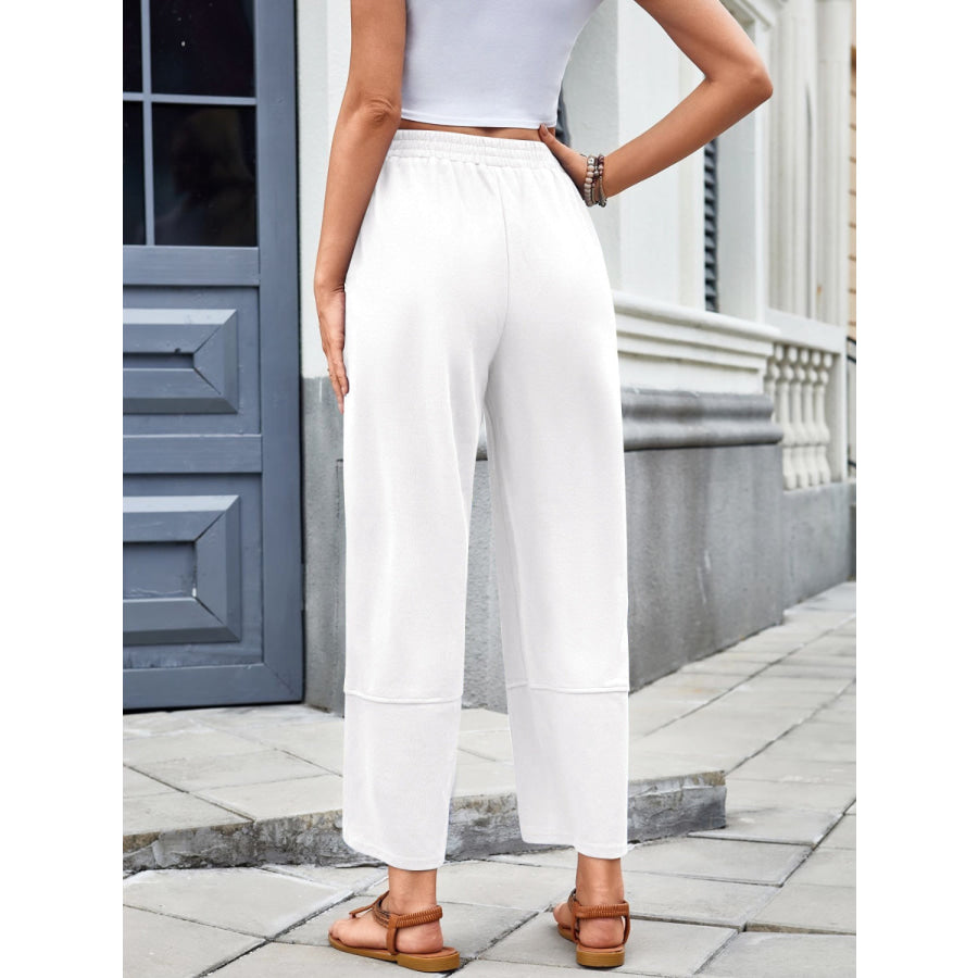 Lovelet Elastic Waist Wide Leg Pants Apparel and Accessories