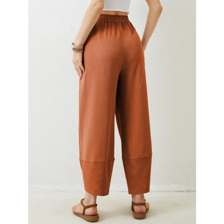 Lovelet Elastic Waist Wide Leg Pants Apparel and Accessories