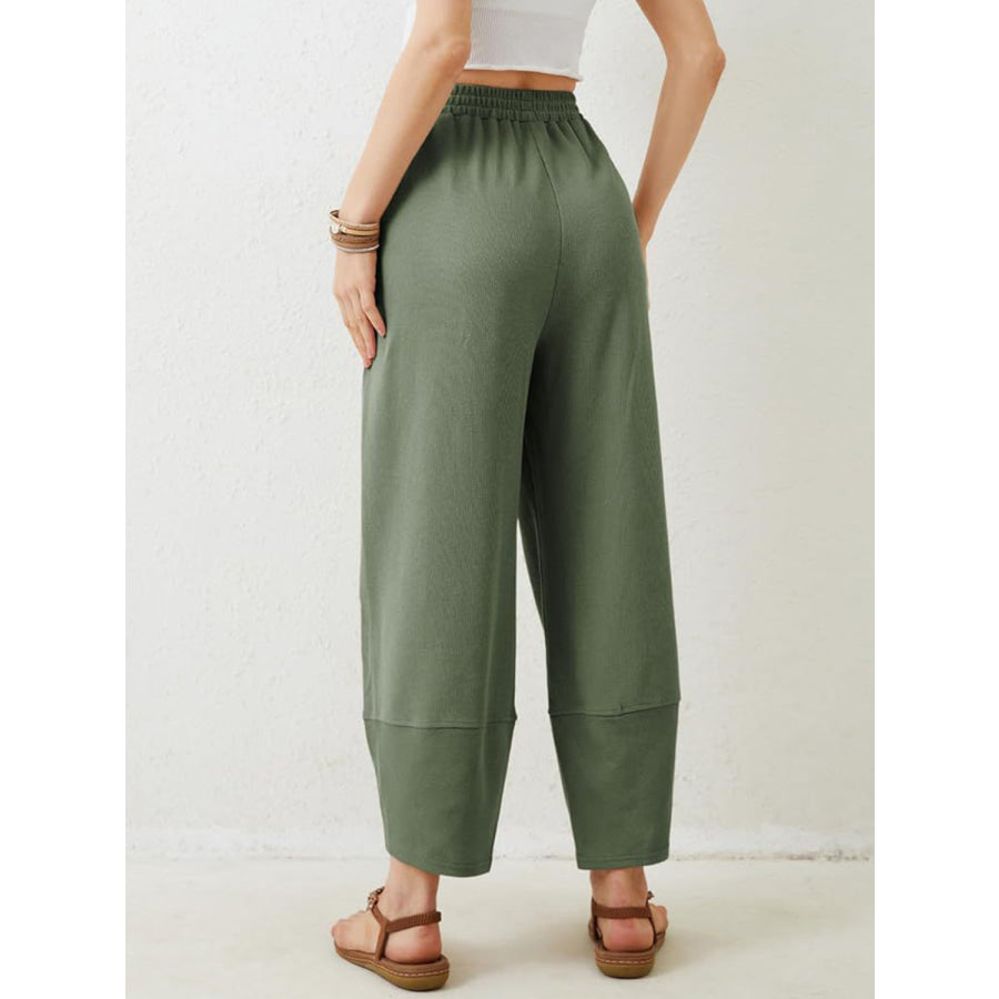 Lovelet Elastic Waist Wide Leg Pants Apparel and Accessories