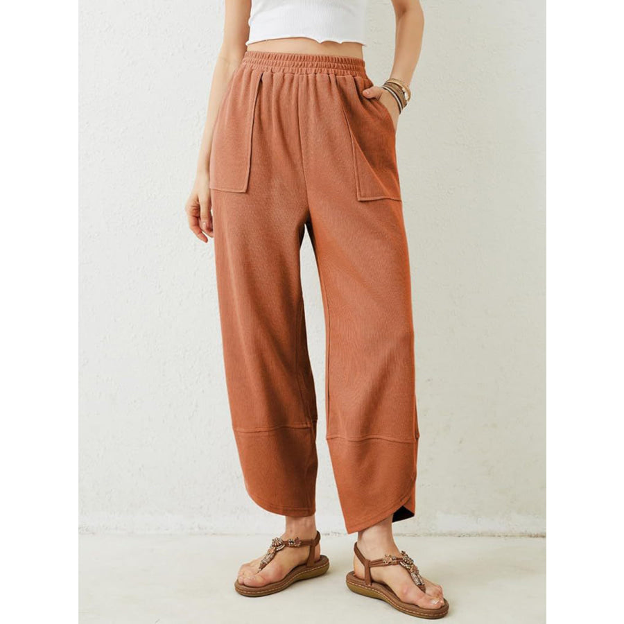 Lovelet Elastic Waist Wide Leg Pants Apparel and Accessories