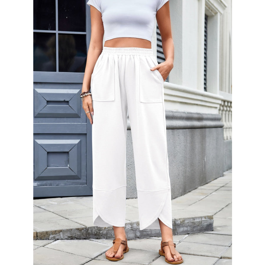 Lovelet Elastic Waist Wide Leg Pants Apparel and Accessories