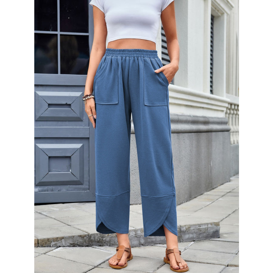 Lovelet Elastic Waist Wide Leg Pants Apparel and Accessories