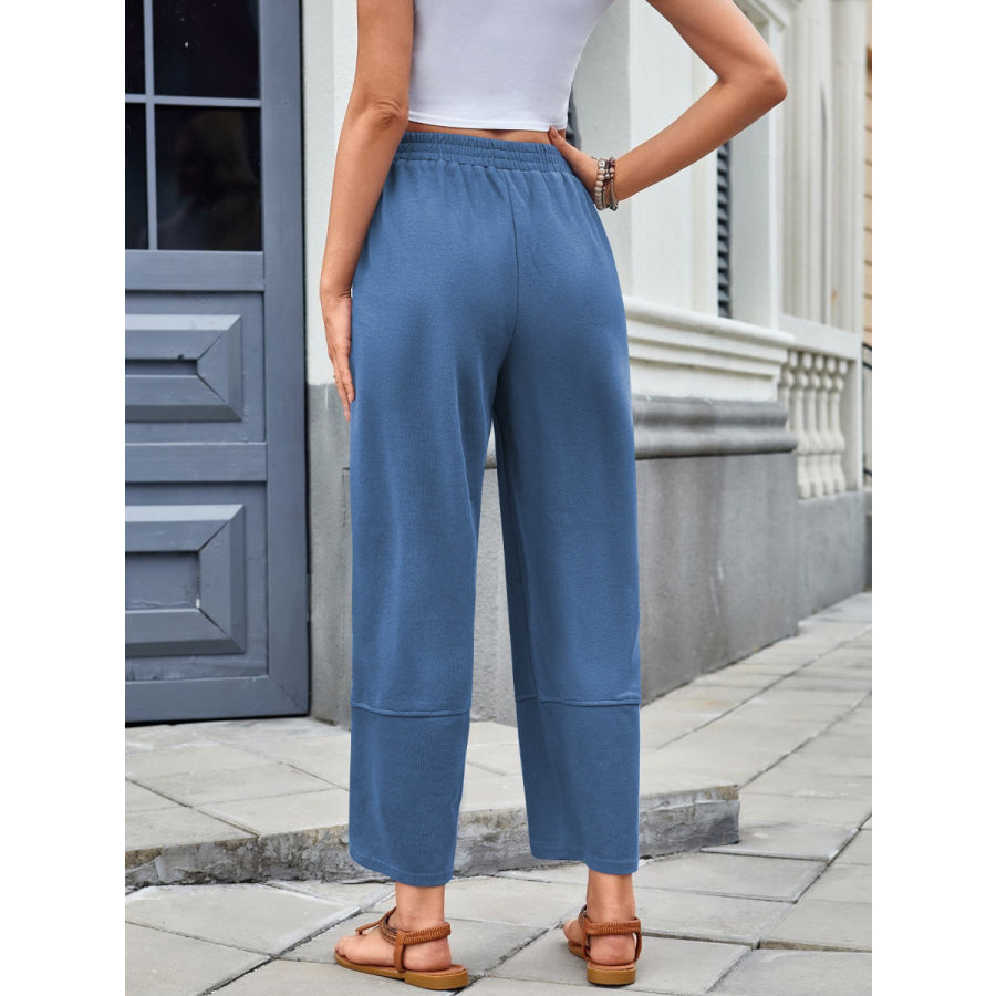 Lovelet Elastic Waist Wide Leg Pants Apparel and Accessories