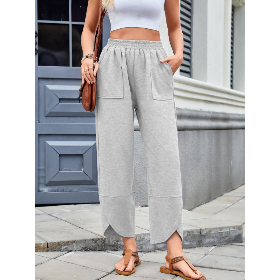 Lovelet Elastic Waist Wide Leg Pants Apparel and Accessories