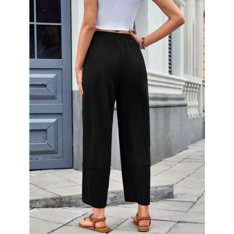 Lovelet Elastic Waist Wide Leg Pants Apparel and Accessories