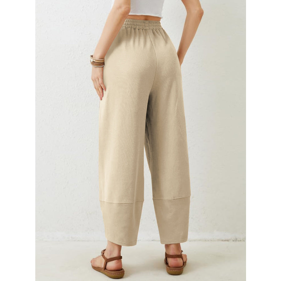 Lovelet Elastic Waist Wide Leg Pants Apparel and Accessories