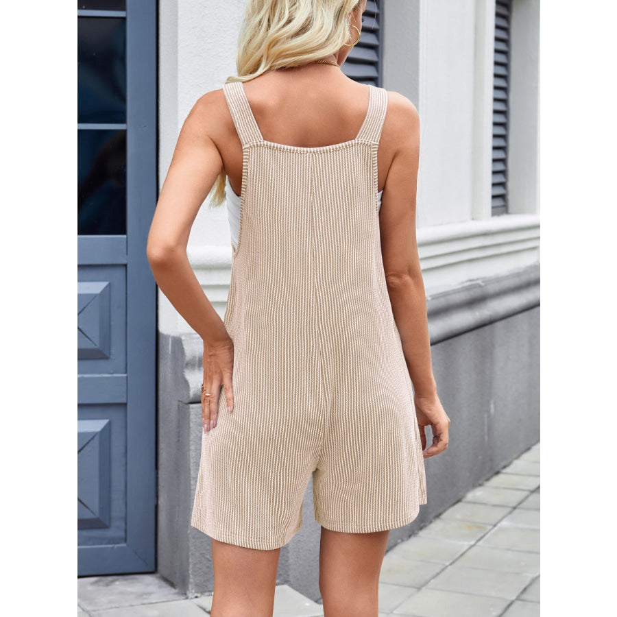 Lovelet Knotted Wide Strap Scoop Neck Overalls Apparel and Accessories