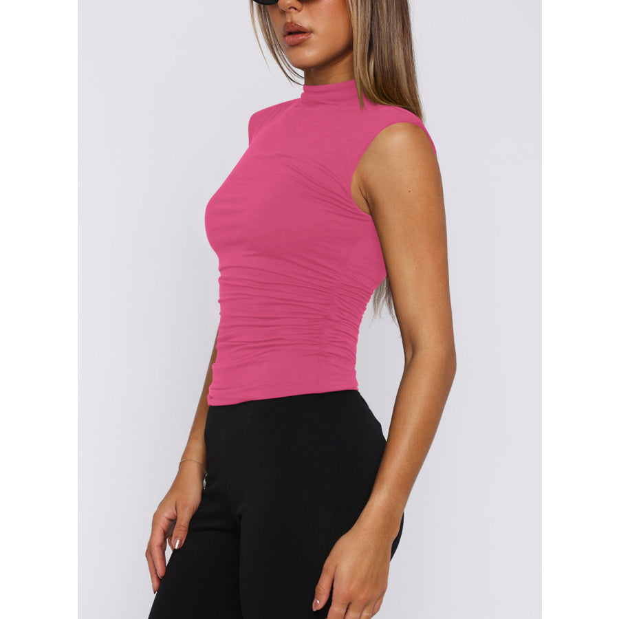 Lovelet Ruched Mock Neck Tank Apparel and Accessories