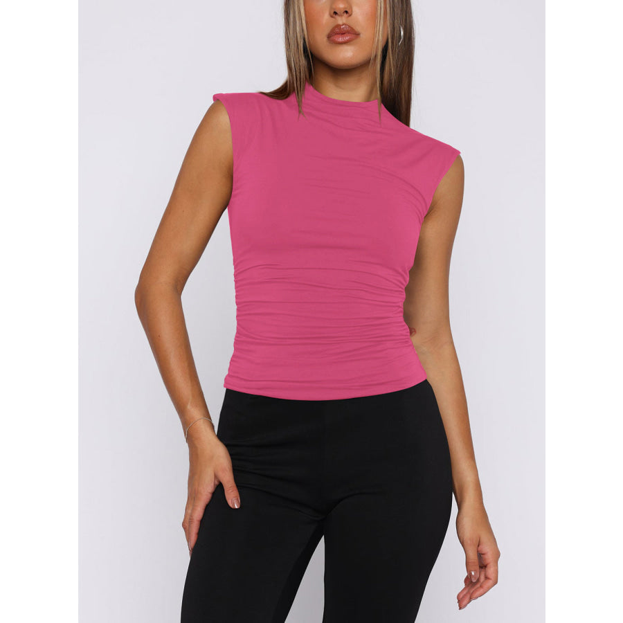 Lovelet Ruched Mock Neck Tank Apparel and Accessories