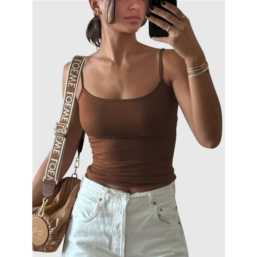 Lovelet Scoop Neck Cami Brown / S Apparel and Accessories
